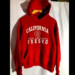 California State University Fresno Bulldogs College Hoodie Red Sweatshirt Sz Med